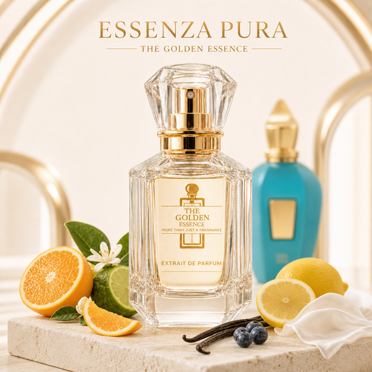 Essenza Pura – The Golden Essence, Duftnoten Zitrusfrüchte, Früchte, Vanille und weißer Moschus