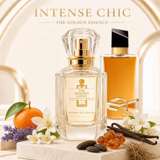 Intense Chic – The Golden Essence mit Mandarine, Orangenblüte, Lavendel, Jasmin, Vanille, Tonka und Amber