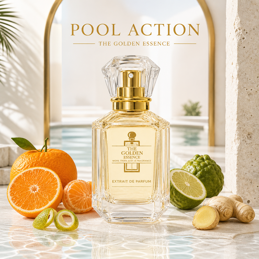 Pool Action – Golden Essence Flakon mit Diamantdeckel, Mandarine, Orange, Bergamotte und Ingwer