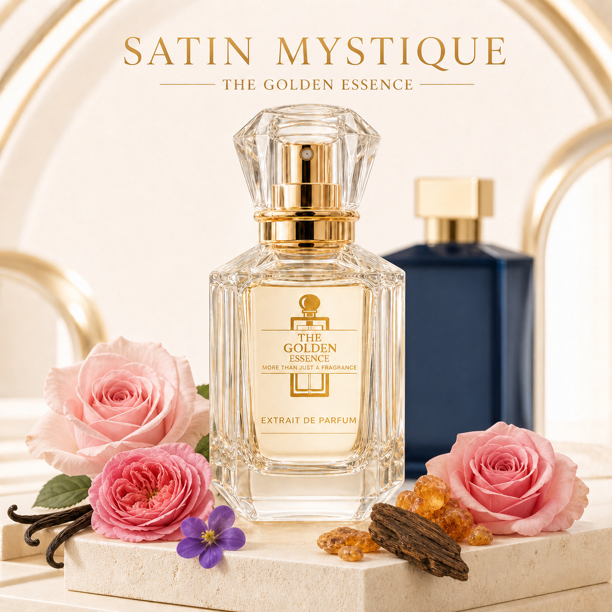 Satin Mystique – The Golden Essence, Duftnoten Rose, Vanille, Benzoe, Veilchen und Oud