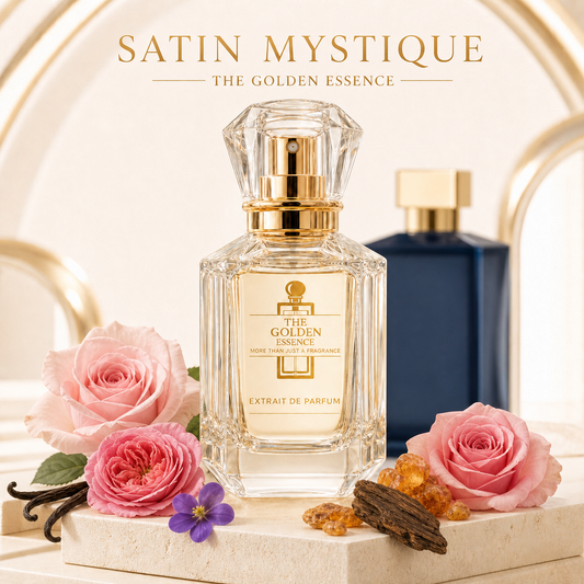 Satin Mystique – The Golden Essence, Duftnoten Rose, Vanille, Benzoe, Veilchen und Oud