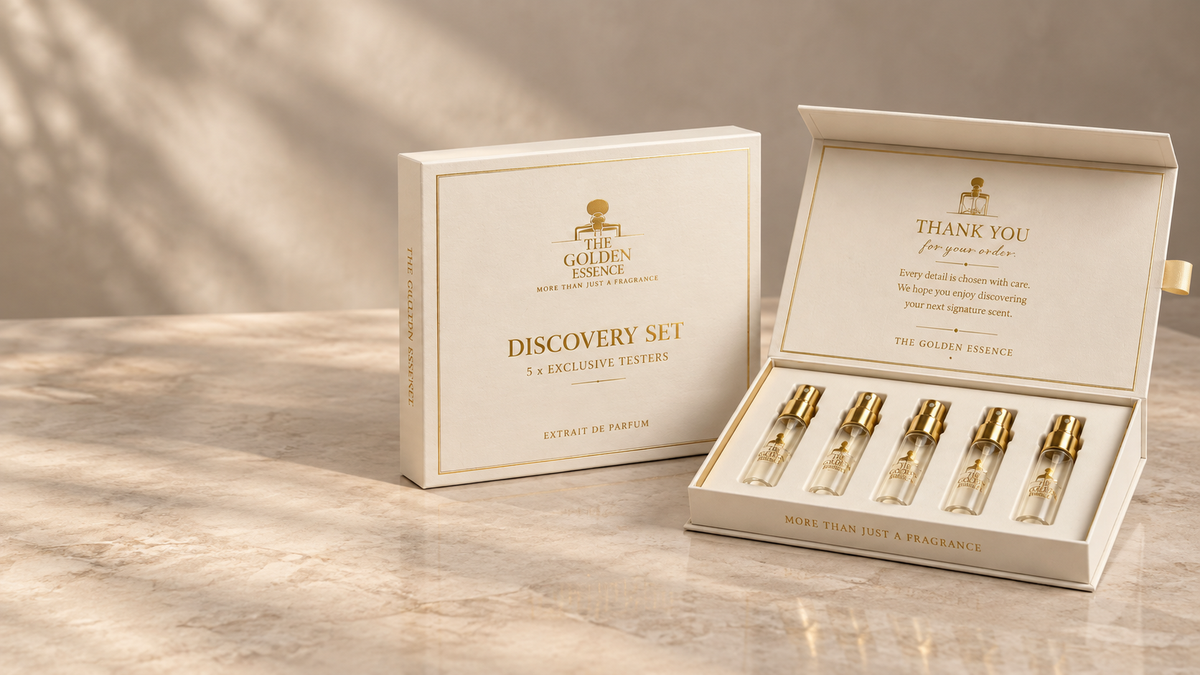Golden Essence Discovery Box mit fünf Duftproben