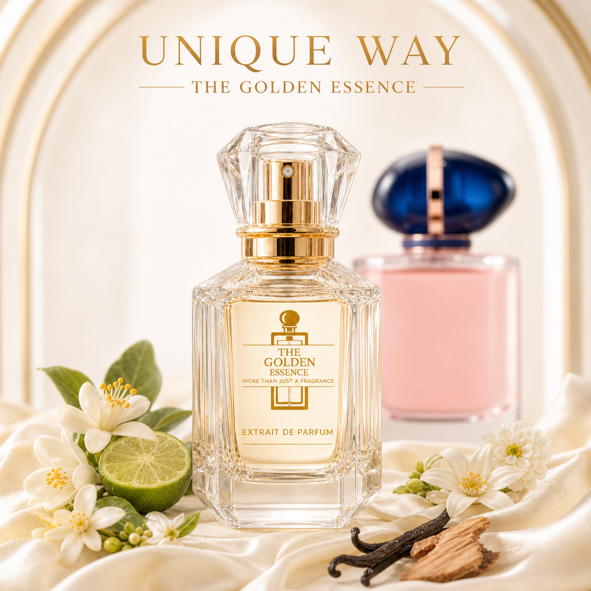 Unique Way – The Golden Essence mit Orangenblüte, Bergamotte, Tuberose, Jasmin, Vanille und Moschus